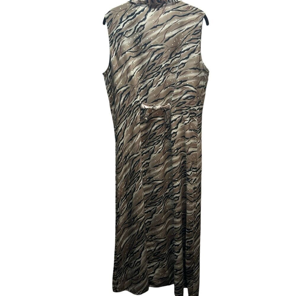 Vintage Impressions Workshop Tiger Print Sleeveless Maxi Dress XL Rayon Button F - Picture 5 of 8